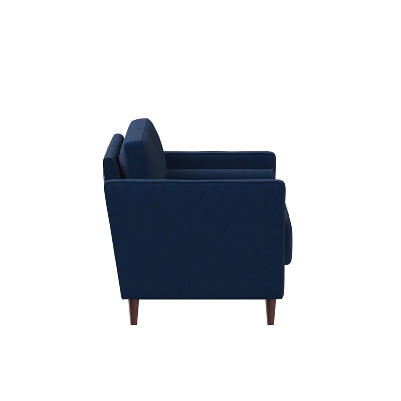 Pemberly Row Contemporary Loveseat in Navy Blue Fabric Upholstery