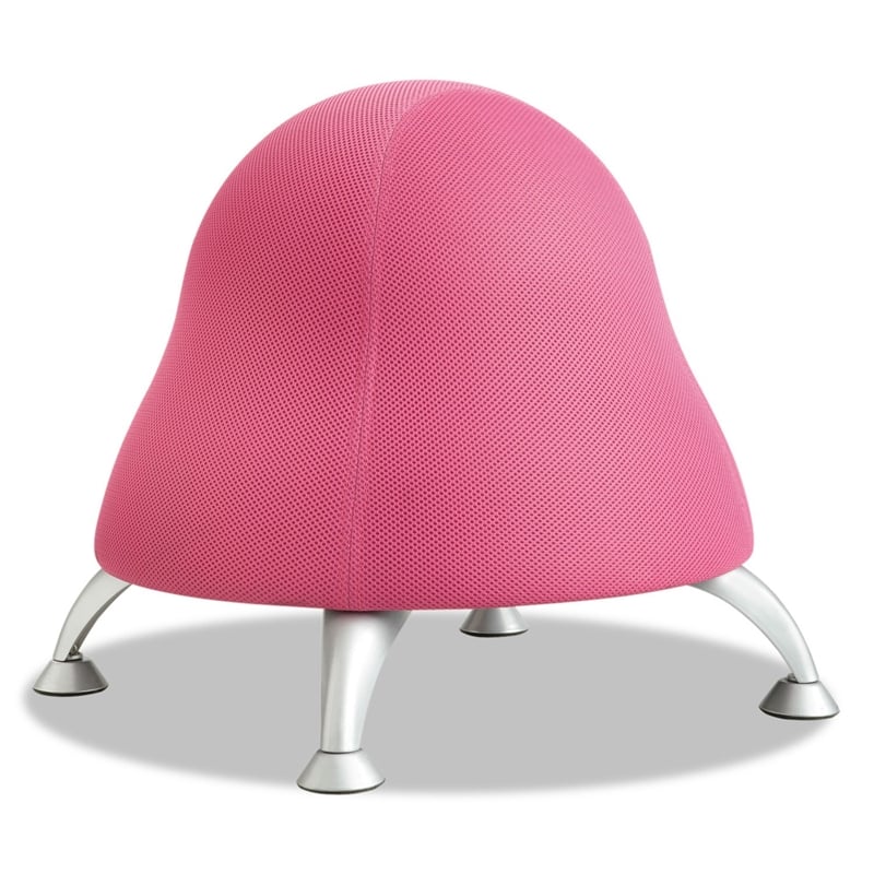 Pemberly Row Low Profile Vinyl Upholstered Ball Chair in Pink