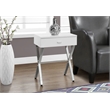 Pemberly Row Accent Table Side End Nightstand Lamp Bedroom Metal Glossy White
