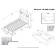 Pemberly Row Twin XL Solid Wood Bed with Storage Drawers in White