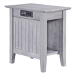 Pemberly Row Solid Wood Side Table with Device Charger in Driftwood
