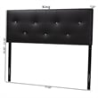 Pemberly Row Faux Leather Tufted King Panel Headboard in Black