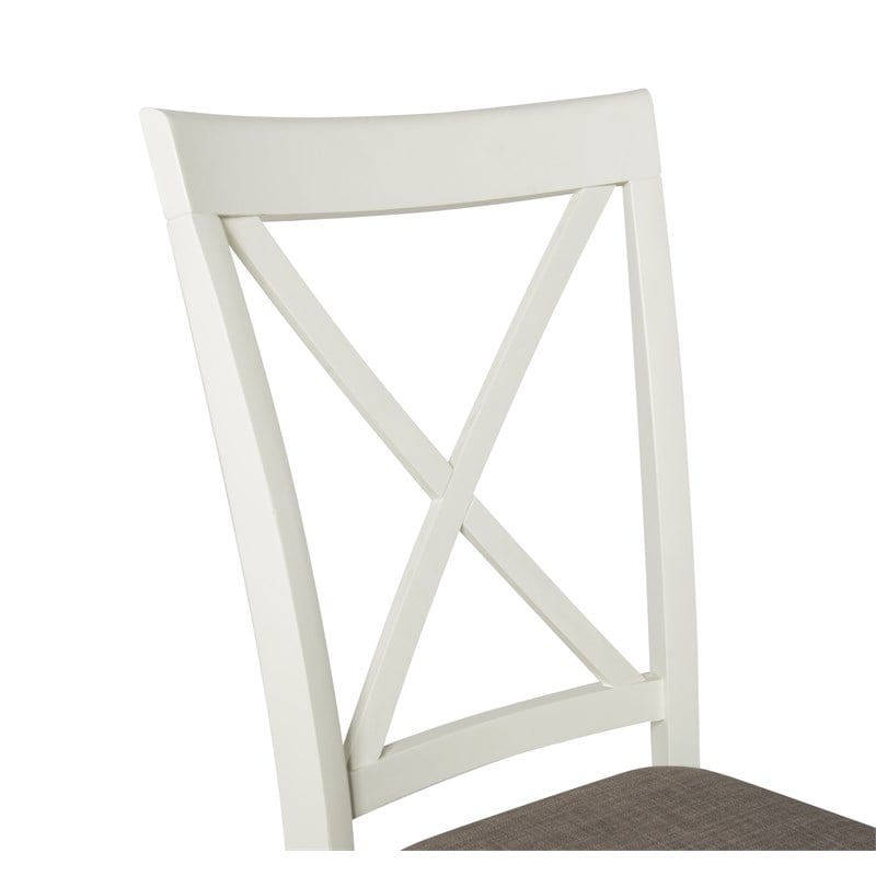 Pemberly Row Wood Set of Two X-Back Dining Side Chairs in Vanilla White