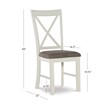 Pemberly Row Wood Set of Two X-Back Dining Side Chairs in Vanilla White