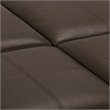 Pemberly Row Modern Square Faux Leather Ottoman in Chocolate Brown