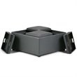 Pemberly Row Modern Square Faux Leather Ottoman in Stone Gray