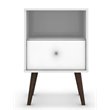 Pemberly Row Contemporary 1-Drawer Solid Wood End Table in White