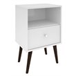 Pemberly Row Contemporary 1-Drawer Solid Wood End Table in White