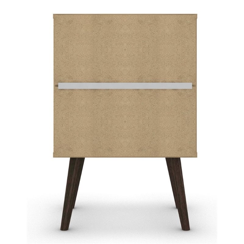 Pemberly Row 1-Drawer Solid Wood End Table in White / Rustic Brown