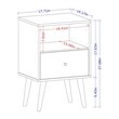 Pemberly Row 1-Drawer Solid Wood End Table in White / Rustic Brown