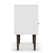 Pemberly Row 1-Drawer Solid Wood End Table in White / Aqua Blue