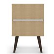 Pemberly Row 1-Drawer Solid Wood End Table in White / Aqua Blue