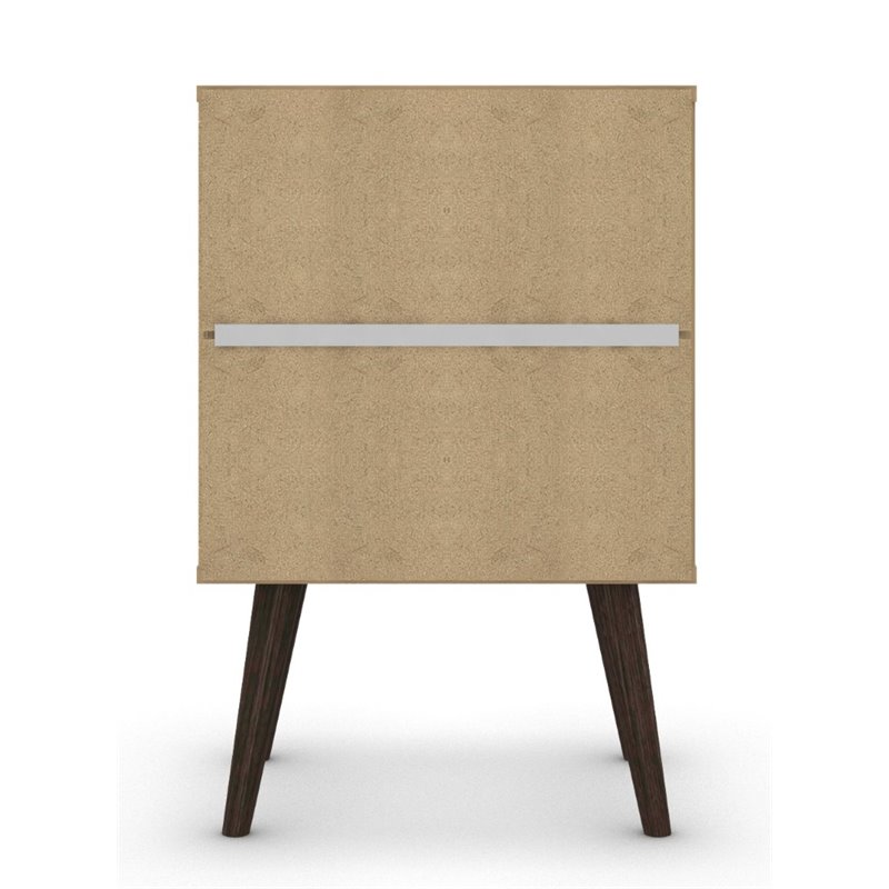 Pemberly Row 1-Drawer Solid Wood End Table in White / Yellow