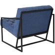 Pemberly Row Upholstered Leather Tufted Accent Chair in Blue