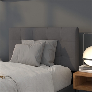 Pemberly Row Bedford Twin Fabric Panel Headboard in Dark Gray