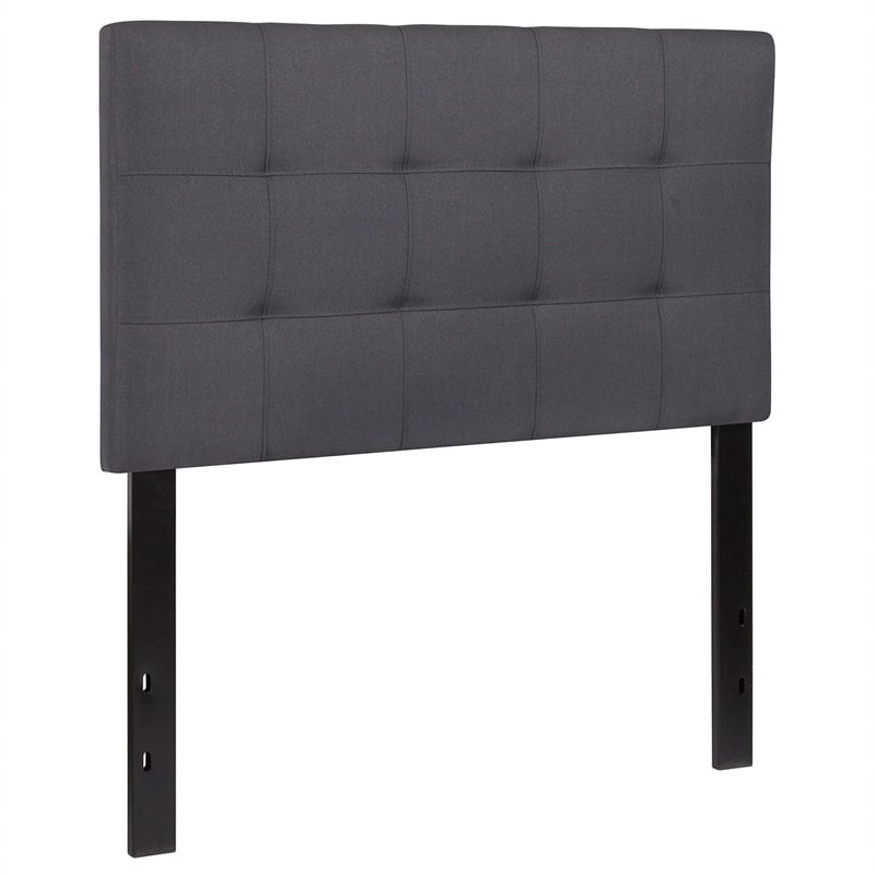 Pemberly Row Bedford Twin Fabric Panel Headboard in Dark Gray