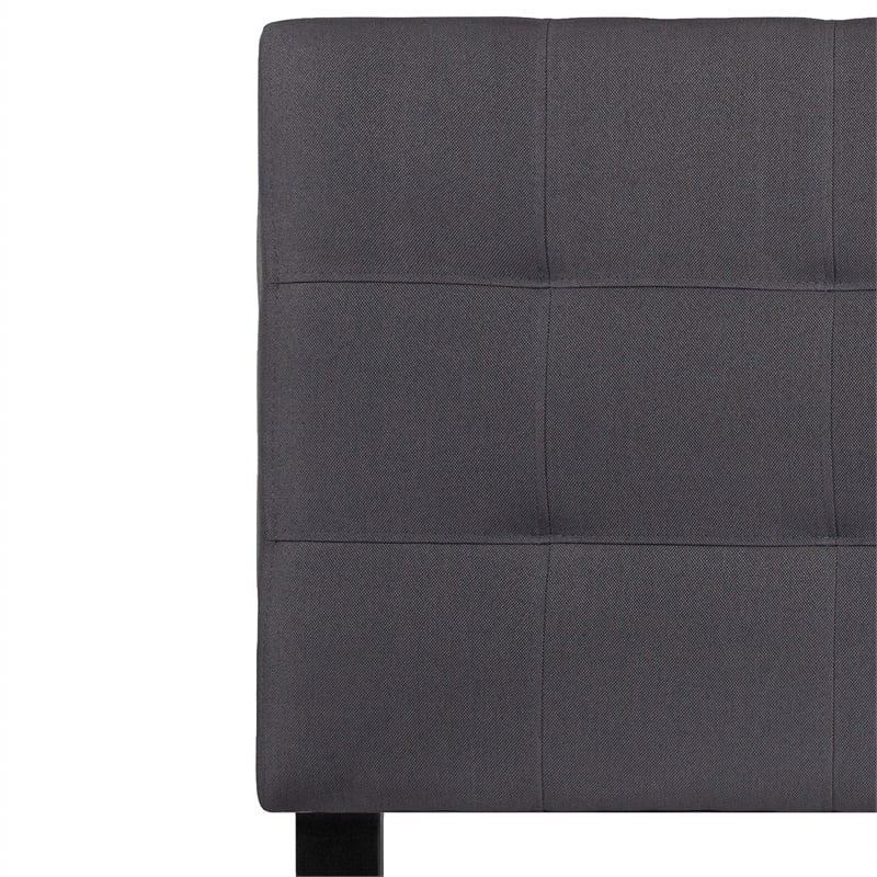 Pemberly Row Bedford Twin Fabric Panel Headboard in Dark Gray