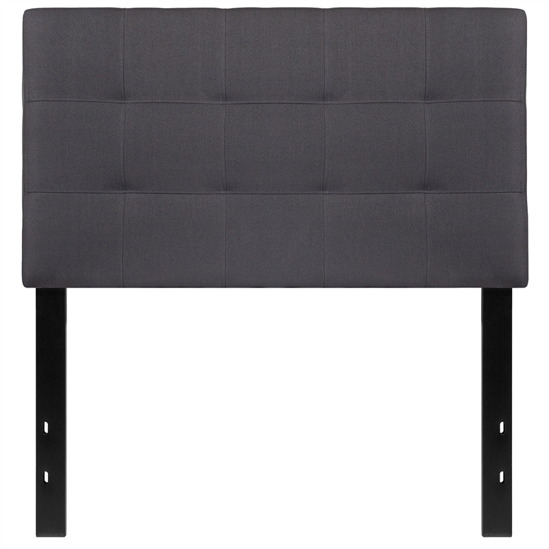 Pemberly Row Bedford Twin Fabric Panel Headboard in Dark Gray