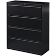 Pemberly Row 42-in Wide Metal 4 Drawer Lateral Filing Cabinet Black