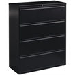Pemberly Row 42-in Wide Metal 4 Drawer Lateral Filing Cabinet Black