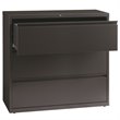 Pemberly Row 42-in Wide Metal 3 Drawer Lateral Filing Cabinet Charcoal