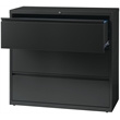 Pemberly Row 42-in Wide Metal 3 Drawer Lateral Filing Cabinet Charcoal