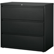 Pemberly Row 42-in Wide Metal 3 Drawer Lateral Filing Cabinet Charcoal