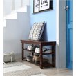 Pemberly Row Modern Utility Mudroom Bench in Espresso Wood Finish