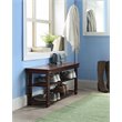 Pemberly Row Modern Utility Mudroom Bench in Espresso Wood Finish