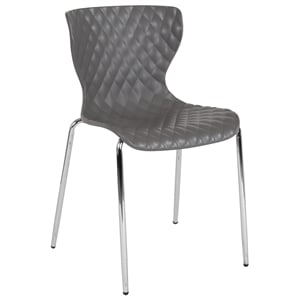Pemberly Row Contemporary Plastic Dining Side Chair in Gray Finish