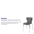 Pemberly Row Contemporary Plastic Dining Side Chair in Gray Finish