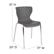 Pemberly Row Contemporary Plastic Dining Side Chair in Gray Finish