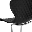 Pemberly Row Modern Plastic Dining Side Chair in Black and Chrome