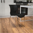 Pemberly Row Modern Plastic Dining Side Chair in Black and Chrome