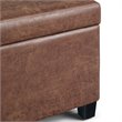 Pemberly Row Faux Leather Storage Ottoman Bench in Distressed Umber Brown