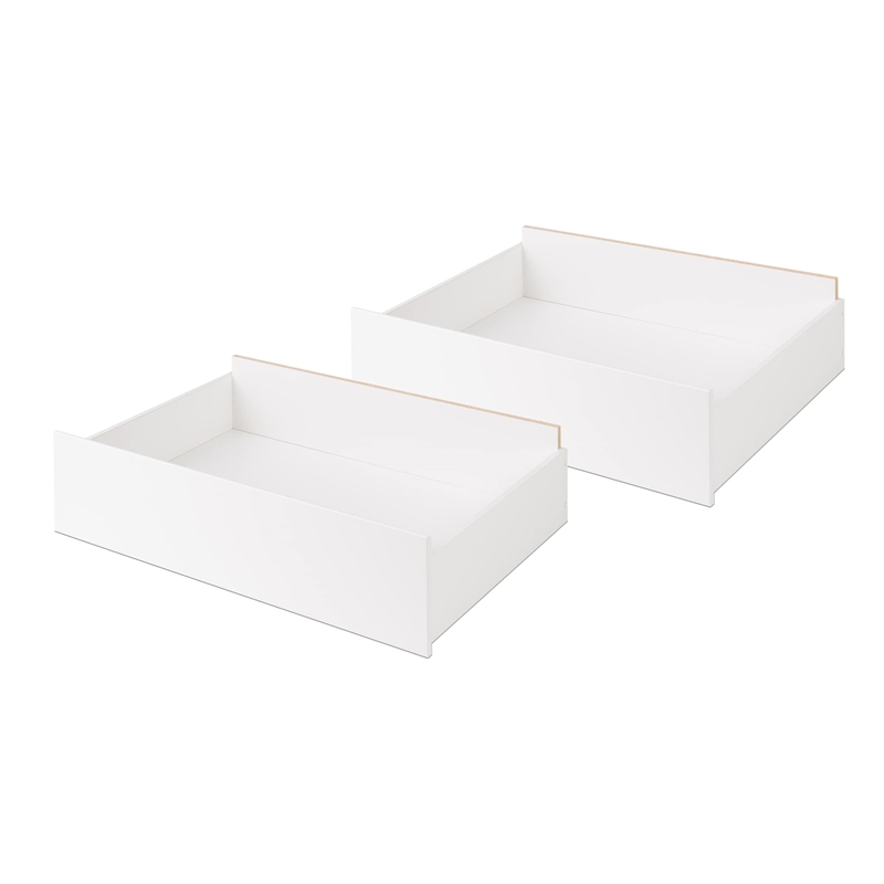 Pemberly Row Modern Storage Drawers on Wheels in White (Set of 2)