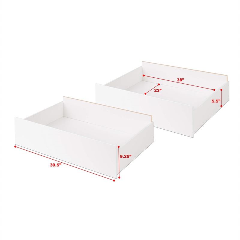 Pemberly Row Modern Storage Drawers on Wheels in White (Set of 2)