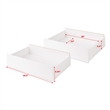 Pemberly Row Modern Storage Drawers on Wheels in White (Set of 2)