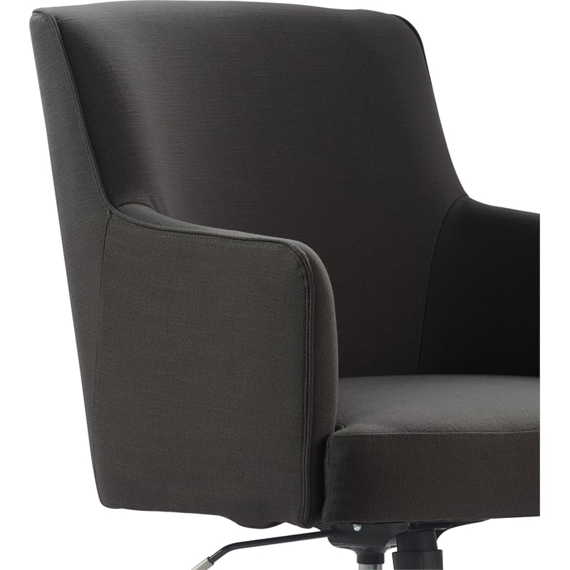 Pemberly Row Contemporary Home Office Chair in Gray Finish Fabric