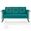 Pemberly Row Modern Metal Gliding Patio Sofa in Turquoise Finish