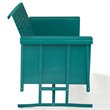 Pemberly Row Modern Metal Gliding Patio Sofa in Turquoise Finish
