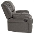Pemberly Row Contemporary Upholstered Leather Recliner in Gray