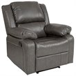 Pemberly Row Contemporary Upholstered Leather Recliner in Gray