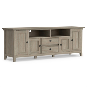 Pemberly Row Contemporary 72&quot TV Stand in Distressed Gray Finish