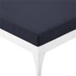 Pemberly Row Modern Aluminum Patio Chaise Lounge in White and Navy