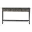 Pemberly Row Contemporary Long Wood Console Table in Gray Finish