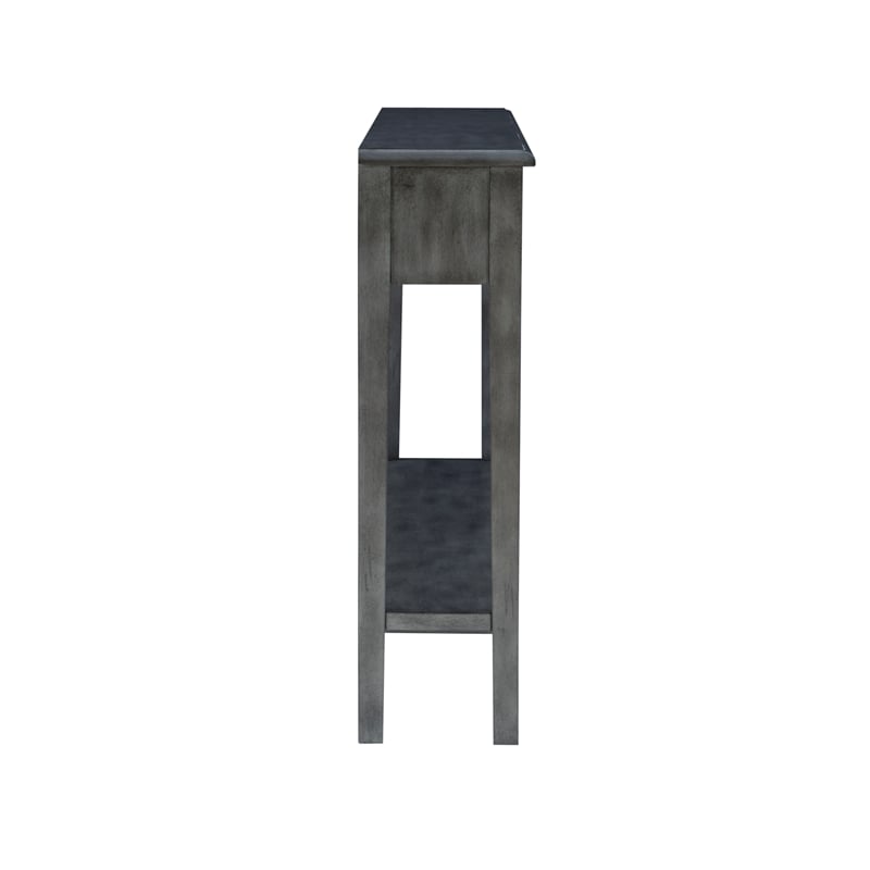 Pemberly Row Contemporary Long Wood Console Table in Gray Finish