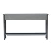 Pemberly Row Contemporary Long Wood Console Table in Gray Finish