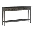 Pemberly Row Contemporary Long Wood Console Table in Gray Finish