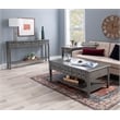 Pemberly Row Contemporary Long Wood Console Table in Gray Finish